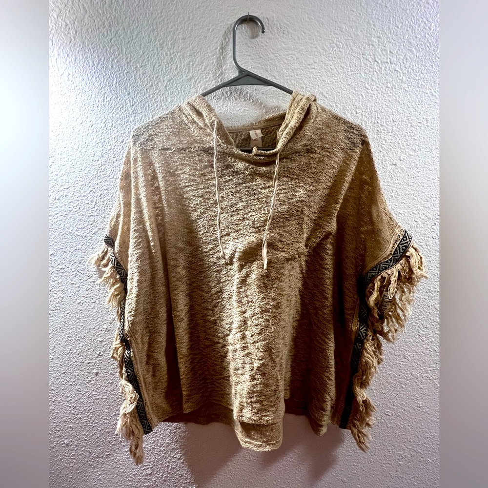No Boundaries cozy earth colored poncho with a hood!